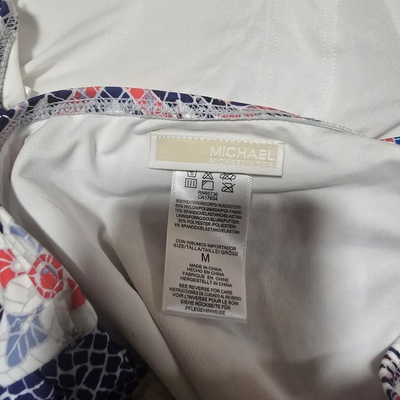 MICHAEL Michael Kors Blue and Pink Bikini Set with Intricate Print - Picture 5 of 5